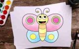 آموزش تصویری نقاشی پروانه کودکانه /نقاشی پروانه برای کودکان